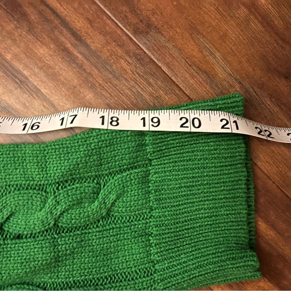 THE GREAT. True Green Cable-Knit Cotton Blend Grandpa Cardigan - Picture 7 of 9
